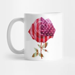 American Flag Rose Mug